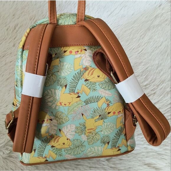 Loungefly Pokemon Pikachu Leaves Mint Mini Backpack and Wallet - Picture 5 of 16